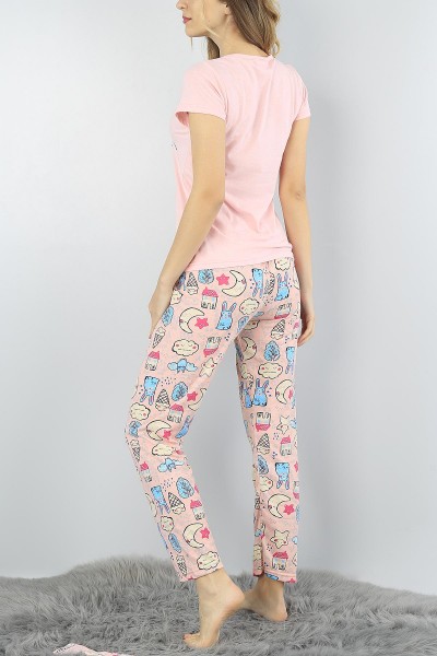 Somon Baskılı Bayan Pijama Takımı 54916