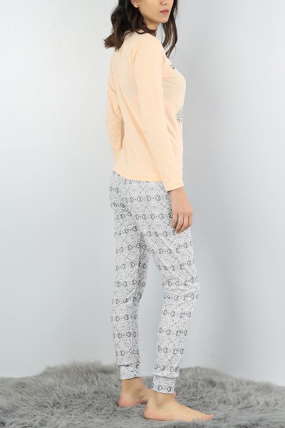 Somon Baskılı Bayan Pijama Takımı 54934