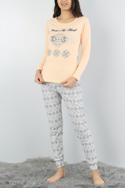 Somon Baskılı Bayan Pijama Takımı 54934