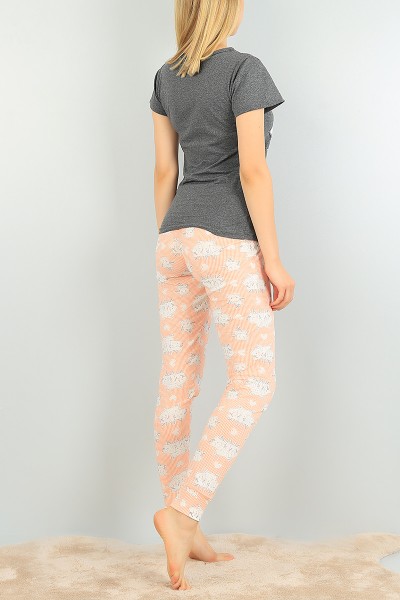 Somon Baskılı Bayan Pijama Takımı 73485