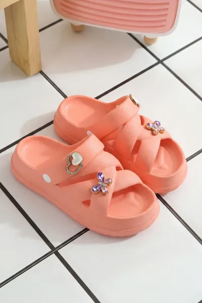 Somon Çapraz Bantlı Tokalı Kız Çocuk Sandalet 462439