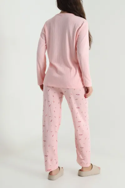 Somon Kalın Fitilli Viskon Kadın Pijama Takımı 494634
