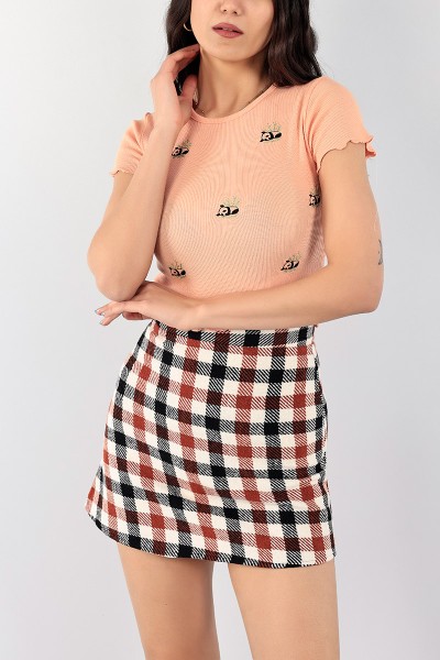 Somon Nakışlı Fitilli Crop 97734