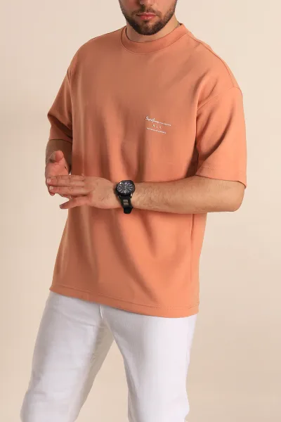 Somon Oversize İki İp Kabartma Yazılı Erkek Tişört 266841