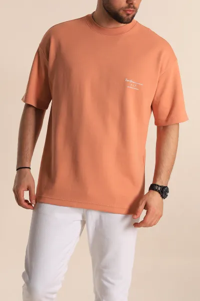 Somon Oversize İki İp Kabartma Yazılı Erkek Tişört 266841