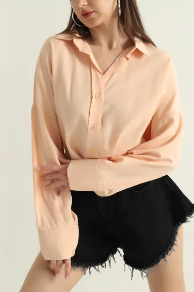Somon Oversize Kadın Poplin Gömlek 360083
