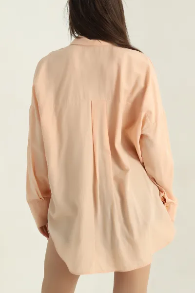Somon Oversize Kadın Poplin Gömlek 360083