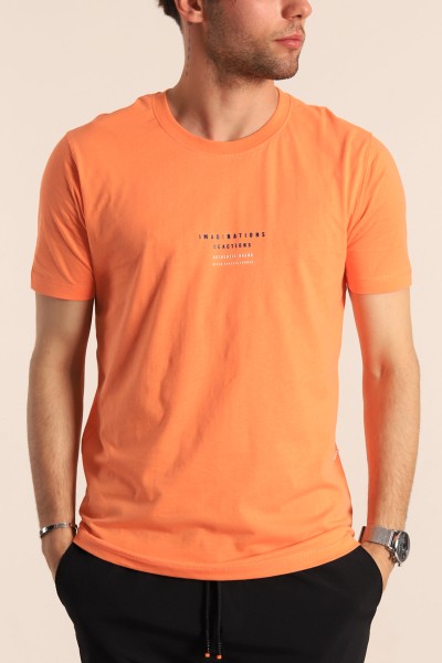 Somon Regular Fit Kabartma Yazı Detay Erkek Tişört 182229