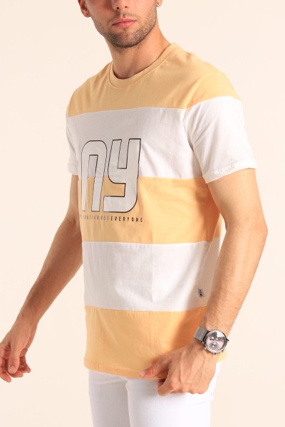 Somon Relaxed Fit NY Baskılı Çift Renk Tişört 182270