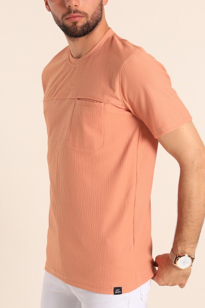 Somon Slim Fit Fitilli Doku Cepli Erkek Tişört 190185