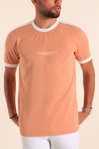 Somon Slim Fit Kabartma Yazılı Erkek Tişört 190219