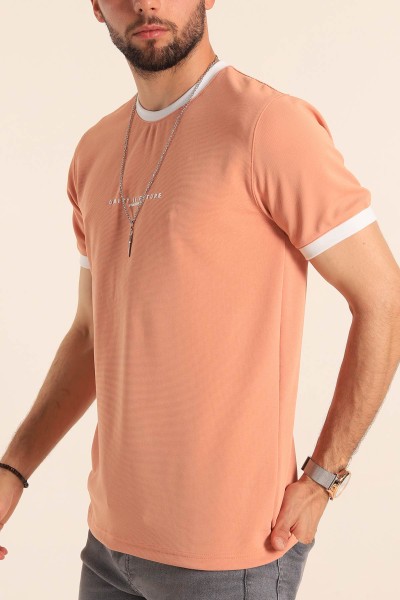 Somon Slim Fit Kabartma Yazılı Erkek Tişört 190452