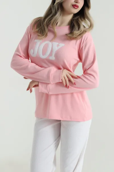 Somon Uzun Kollu İnterlok Kadın Pijama Takımı 499830