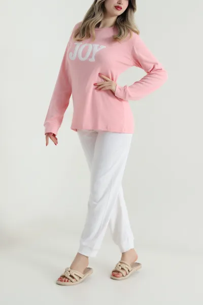 Somon Uzun Kollu İnterlok Kadın Pijama Takımı 499830
