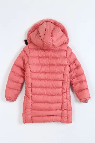 Somon(11-14 Yaş) Kapüşon Peluşlu İçi Kürklü Kız Çocuk Mont 309320
