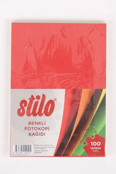 Stilo A4 Renkli Fotokopi Kağıdı 80 Gr 100'lü 457420