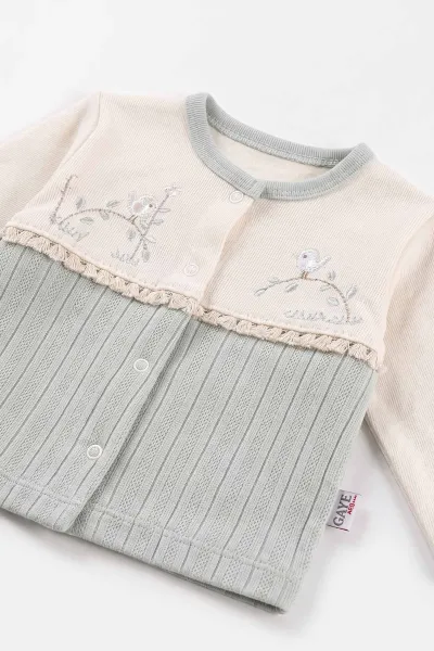 Su Yeşili (0-3 Ay)  Kuş Nakışlı 10'lu  Kız Bebek Zıbın Seti 475468