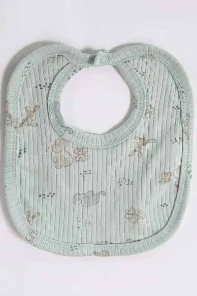 Su Yeşili (0-3 Ay) Minik Araba Baskılı Raporlu Battaniyeli Erkek Bebek 5'li Set 487188
