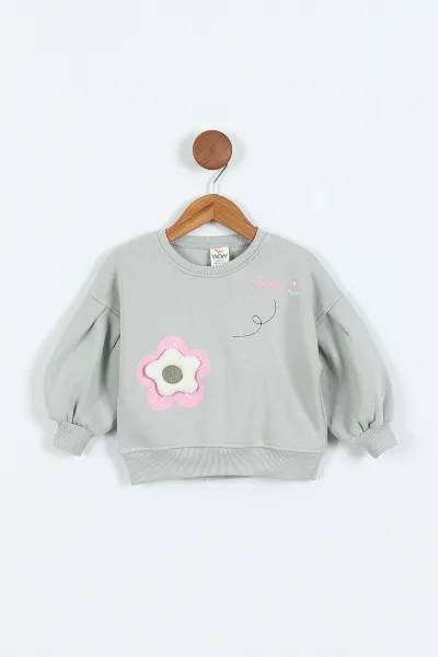 su-yesili-0-4-yascicek-nakisli-baskili-3-ip-sardonlu-kiz-cocuk-sweatshirt-417583