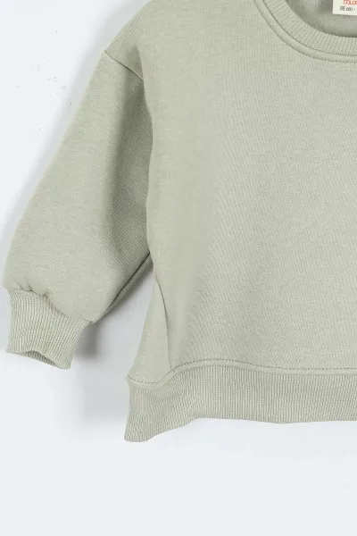 Su Yeşili (0-4 Yaş)Rawr Baskılı  3  İp Şardonlu Erkek Çocuk Sweatshirt 415036
