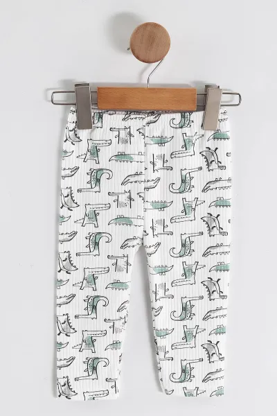 Su Yeşili (1-3 Yaş) Balık  Desenli Raporlu Çocuk Pijama Takım 459410
