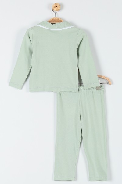 Su Yeşili (1-3 Yaş) Ördek Baskılı Erkek Bebe Pijama Takım 181873