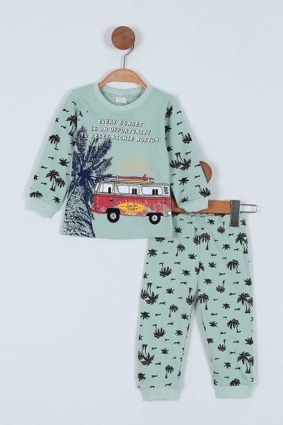 su-yesili-1-3-yas-palmiye-baskili-erkek-cocuk-pijama-takim-219579