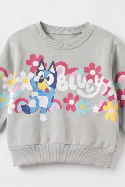 Su Yeşili (1-4 Yaş) Çiçek Baskılı 3 İp Şardonlu Kız Bebek&Çocuk Kışlık Takım 494939