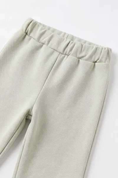 Su Yeşili (1-5 Yaş) 3 ip Şardonlu Sweat Pantolon Kız Çocuk Kışlık Takım 495857