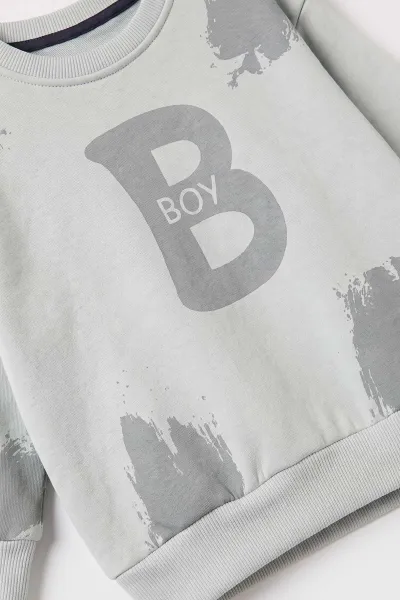 Su Yeşili (1-5 Yaş) Boy Baskılı 3 İp Şardonlu Erkek Çocuk Kışlık Takım 500900