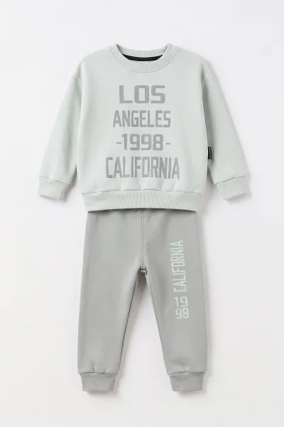 Su Yeşili (1-5 Yaş) California Baskılı 3 İp Şardonlu Erkek Çocuk&Bebek Kışlık Takım 499180