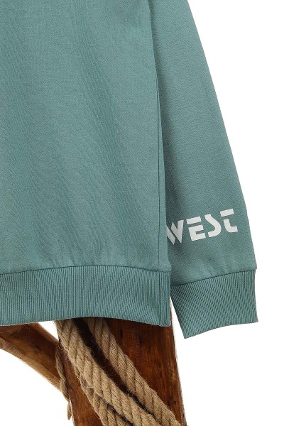 Su Yeşili (13-16 Yaş) Boys Sport Baskılı Erkek Çocuk Sweat 154309
