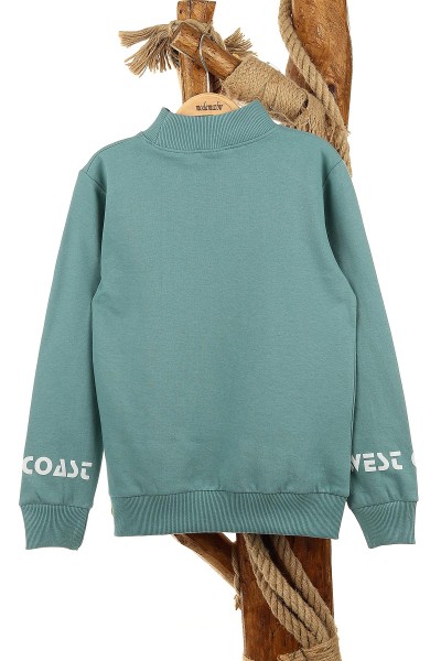Su Yeşili (13-16 Yaş) Boys Sport Baskılı Erkek Çocuk Sweat 154309