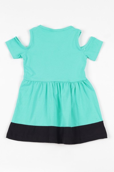 Su Yeşili (2-10 yaş) Minnie Pul Baskılı Kız Çocuk Elbise 108641