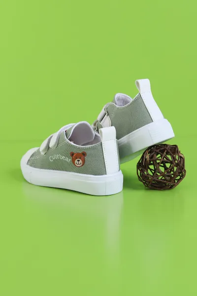 Su Yeşili (26-30 Patik) Keten Çift Cırtlı Unisex Çocuk Ayakkabı 276149
