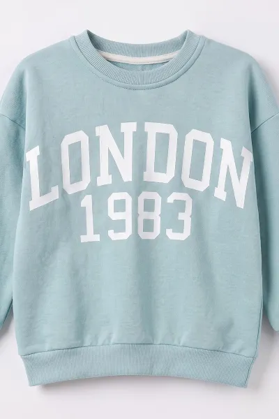 Su Yeşili (3-10 Yaş)  London Baskılı 3 İp Şardonlu Erkek Çocuk Kışlık Takım 495838