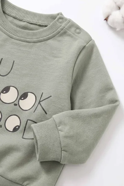 Su Yeşili (3-24 Ay)You Look Good Baskılı 2 İp Erkek Bebek Mevsimlik Takım 472775