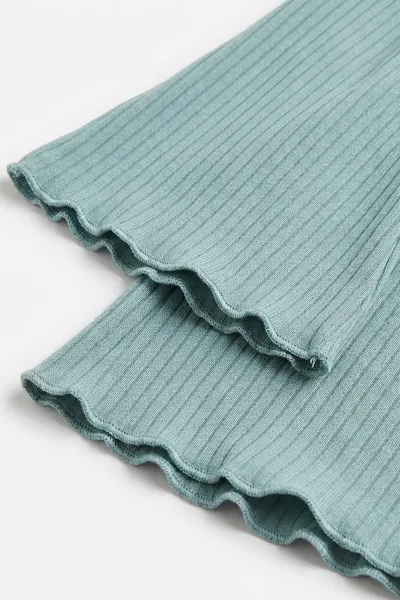Su Yeşili (3-8 Yaş) Çiçek  Baskılı 2 İp Sweatli Fitilii Bol Paça  Taytlı Kız Çocuk Mevsimlik Takım 484947