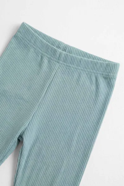 Su Yeşili (3-8 Yaş) Kalp Baskılı 2 İp Sweatli Fitilii Taytlı Kız Çocuk Mevsimlik Takım 484933