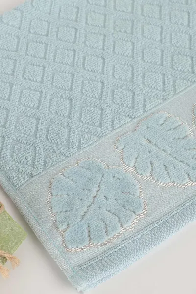 Su Yeşili 30x50 Cm Yaprak Kadife El Bezi Mutfak Havlusu 338386