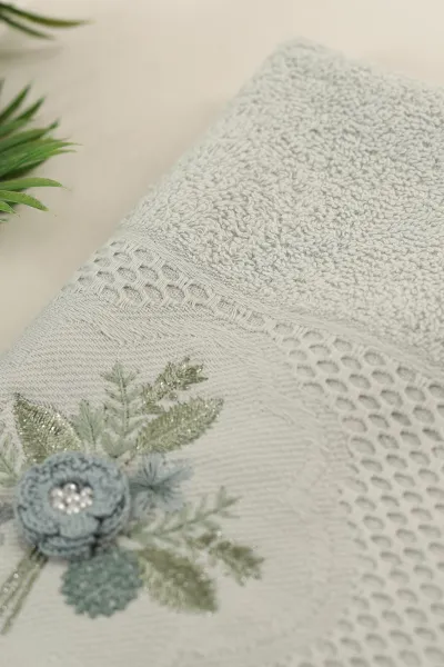 Su Yeşili 30x50 Nakışlı Bursa Mutfak Havlusu 247676