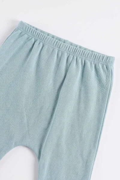 Su Yeşili (6-12 Ay) Nakışlı Pelüş Ceketli Pantolon Sweatshirt 3'lü Kız Bebek Takım 495567