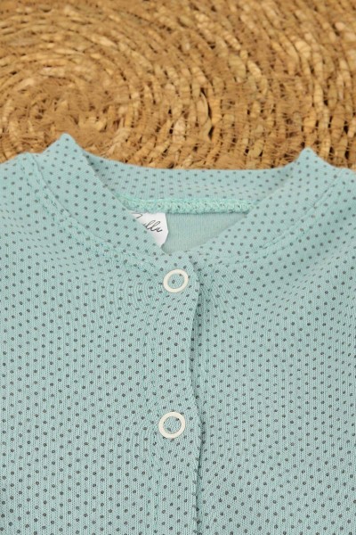 Su Yeşili (6-12 Ay) Puanlı Önden Çıtçıtlı Bebe Takım 148425