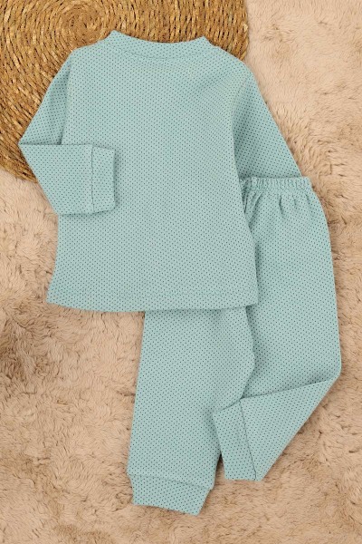 Su Yeşili (6-12 Ay) Puanlı Önden Çıtçıtlı Bebe Takım 148425