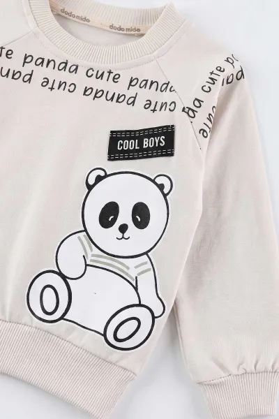 Su Yeşili (6-24 Ay) Panda Baskılı    2 İp Erkek  Bebek Mevsimlik Takım 475970