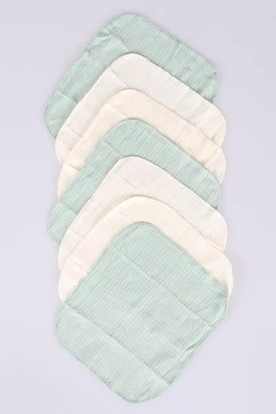 Su Yeşili 7'li Kutulu ve Pamuklu Unisex Bebek Mendil 476587