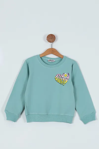 su-yesili-8-12-yas-baskili-kiz-cocuk-sweat-236180