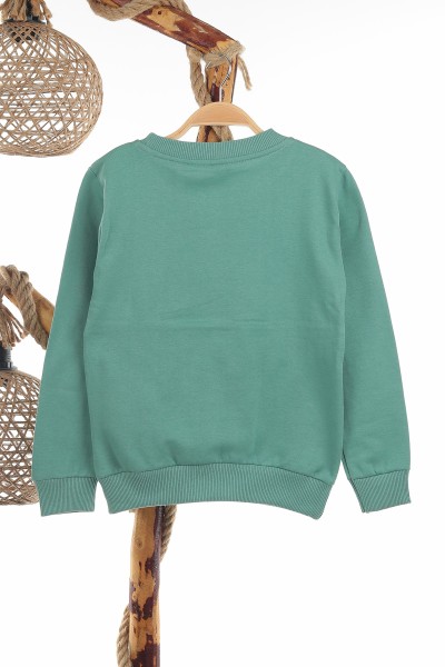 Su Yeşili (8-12 Yaş) Freedom Baskılı İki İp Şardonlu Erkek Çocuk sweat 139793