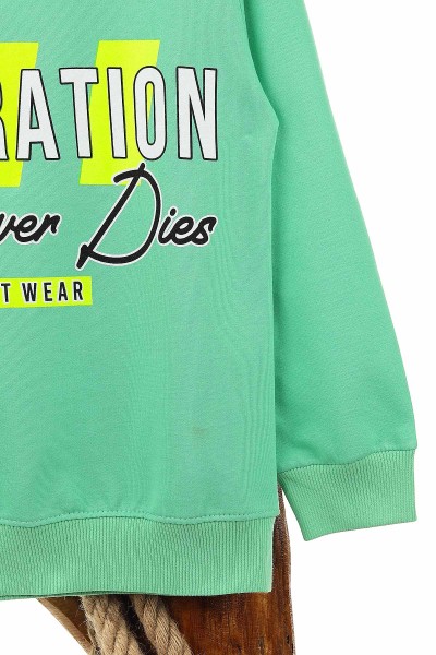 Su Yeşili (9-12 Yaş) Inspıratıon Baskılı Kız Çocuk Sweat 150979