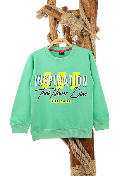 su-yesili-9-12-yas-inspiration-baskili-kiz-cocuk-sweat-150979